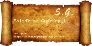 Soltész Györgyi névjegykártya